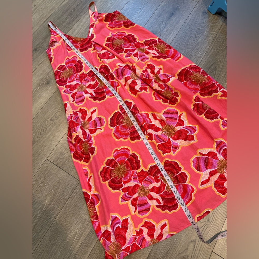 LOFT Textured Floral Linen Blend Strappy Maxi Dress - Picture 4 of 11